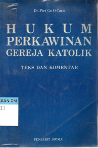 Image of Hukum perkawinan gereja katolik: Teks dan komentar