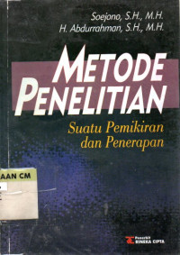 Image of Metode penelitian Suatu pemikiran dan penerapan